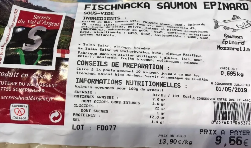 Fischnacka saumon epinard
