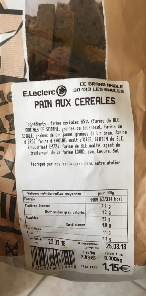 Pain aux cereales