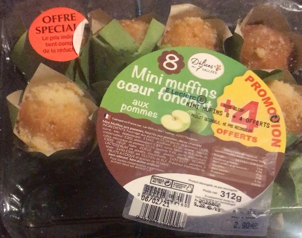Mini muffins coeur fondant