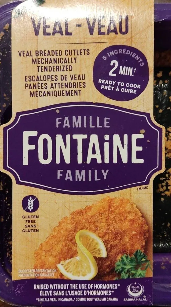 Veal breaded cutlets mechanically tenderized