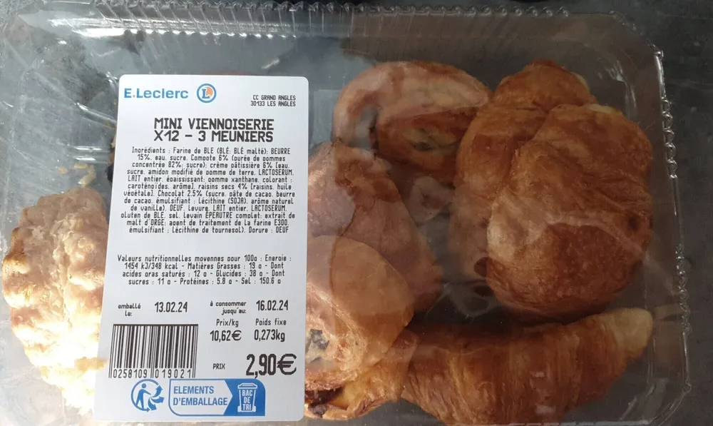 Mini viennoiseriesx12 3 meuniers