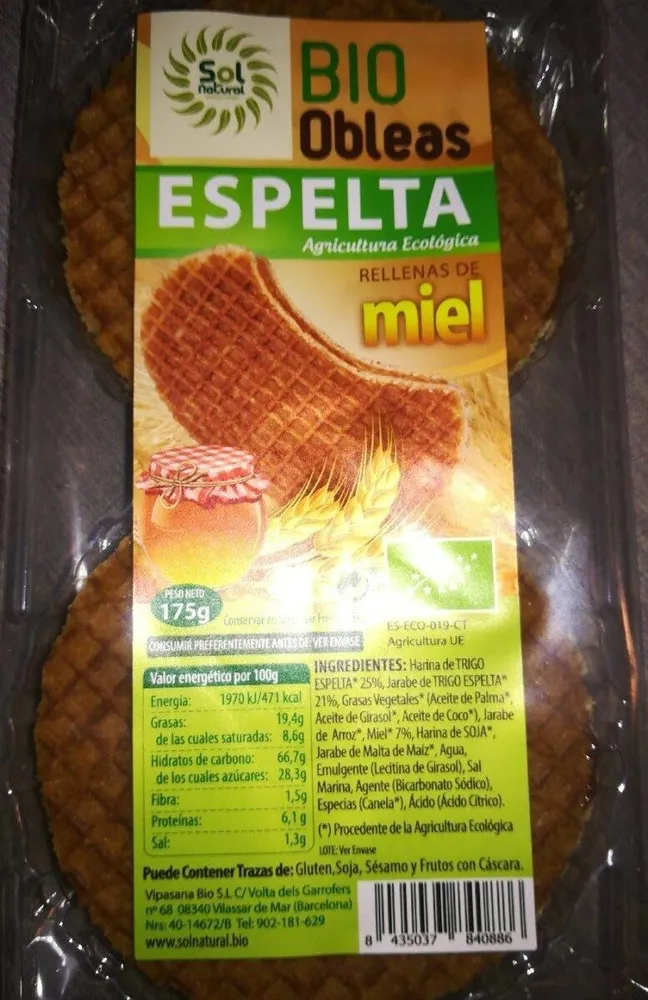 Bio obleas ESPELTA