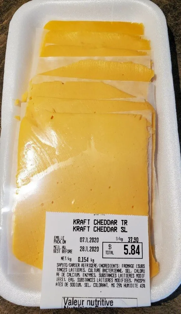 Kraft cheddar en tranche