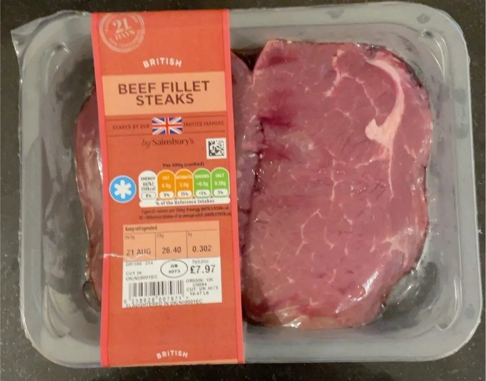 Beef fillet steaks