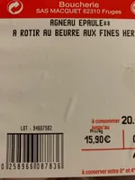 Agneau epaule au beurre et aux fines herbes