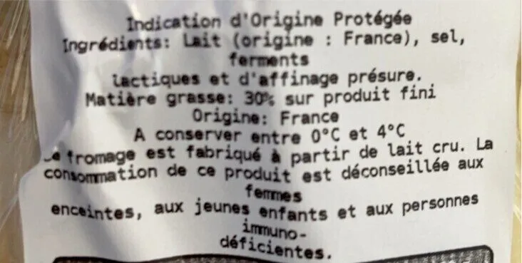 Tomme de savoie lait cru igp