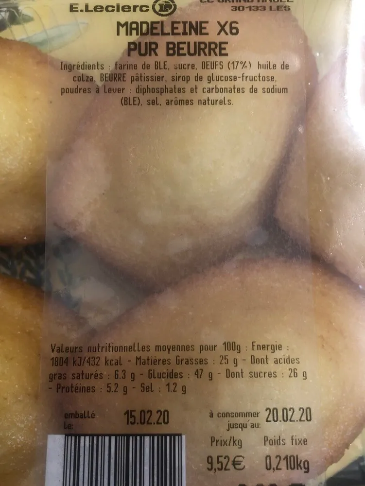 Madeleine pur beurre