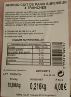 Jambon cuit de Paris supérieur