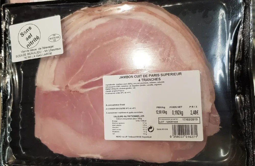 Jambon cuit de Paris supérieur
