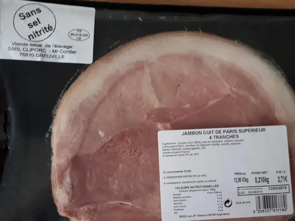 Jambon cuit de Paris supérieur