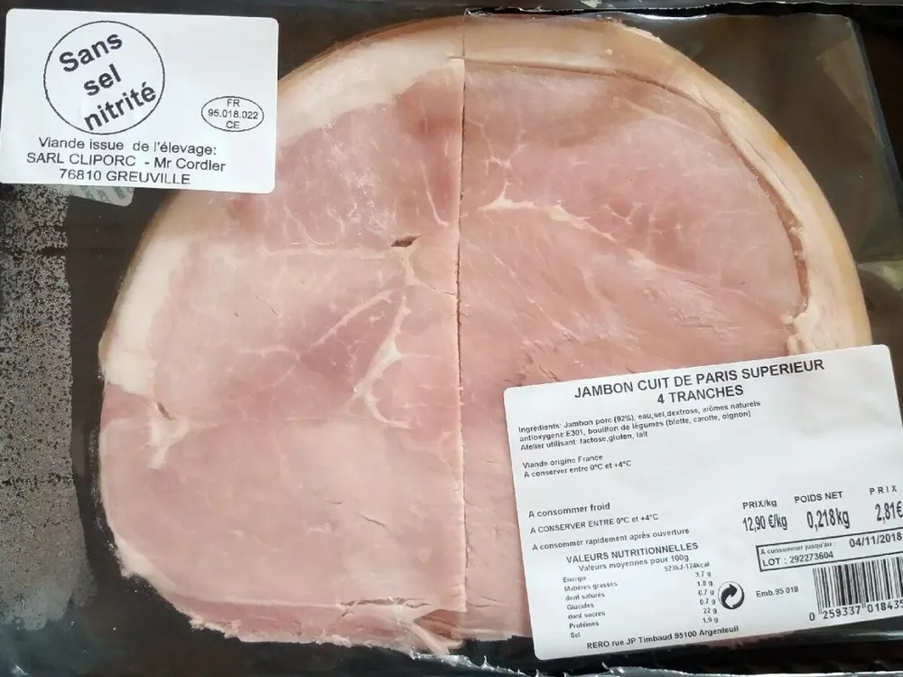 Jambon cuit de Paris Supérieur