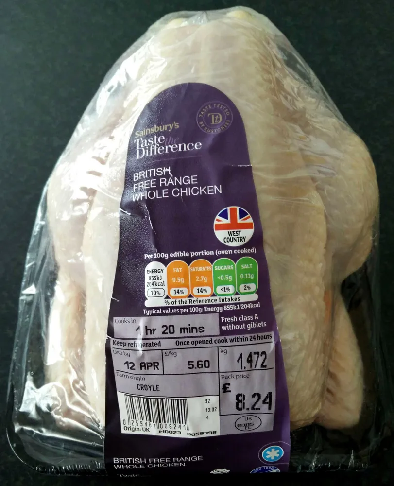 British free range whole chicken