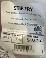 Beef Bottom Round Stir Fry Steak