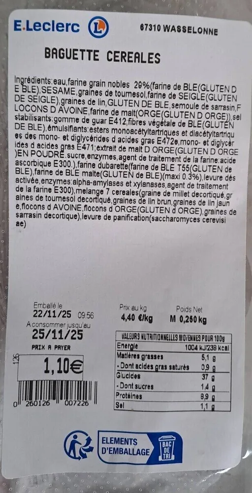 Baguette Céréales