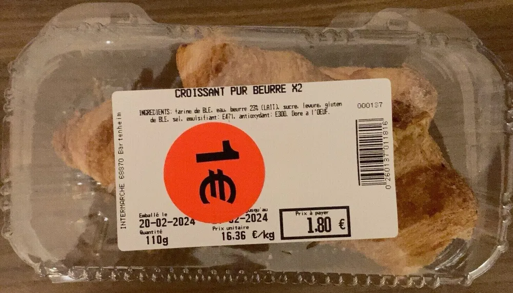 Croissant pur-beurre x 2