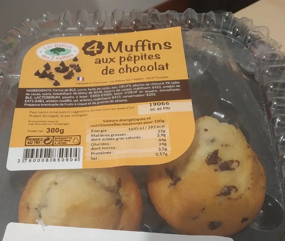 Muffins aux pépites de chocolat