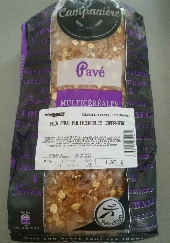 Pain pavé multicéréales campanière