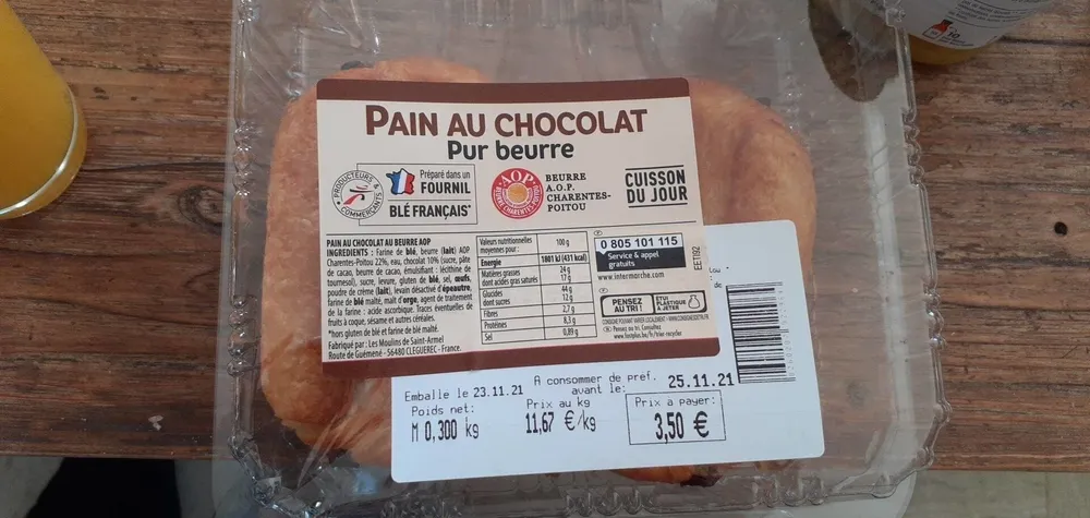 Pain au chocolat pur beurre
