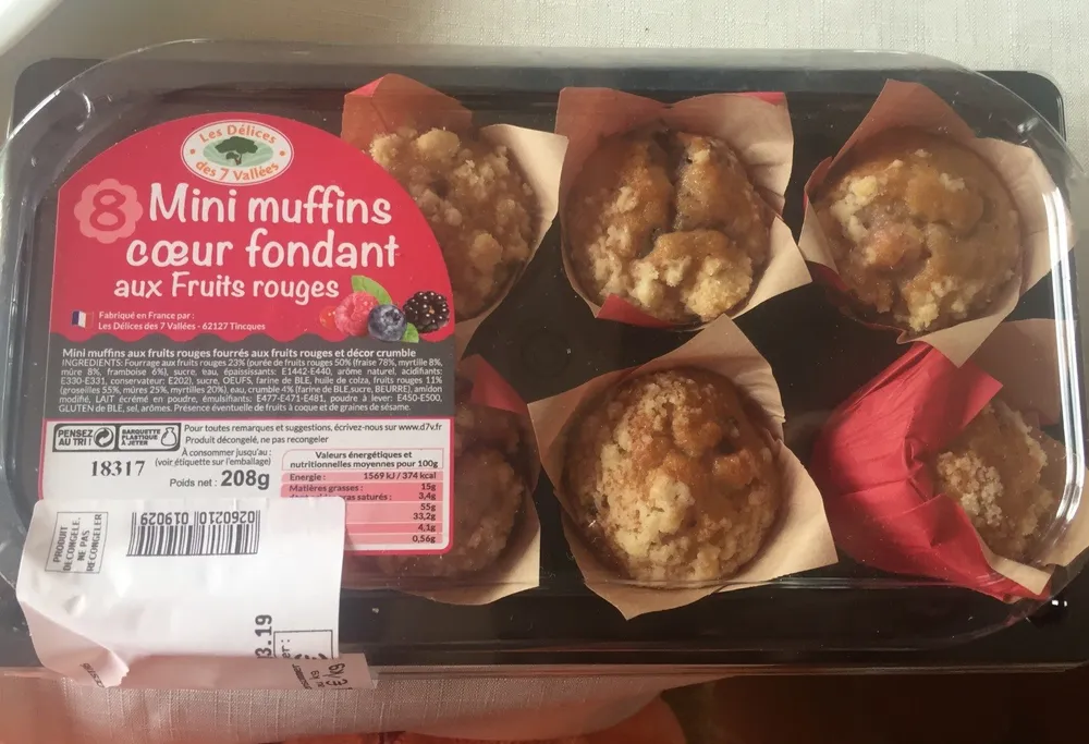 Mini Muffins coeur fondant aux fruits rouges