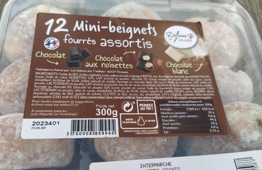 Mini beignets fourrés au chocolat