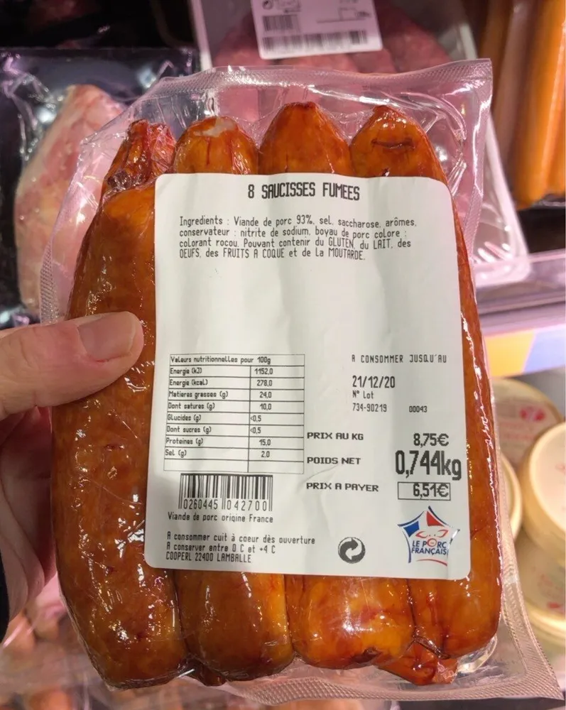 Saucisses fumees