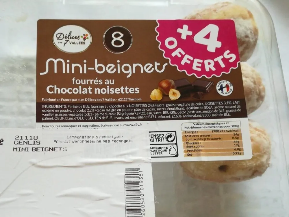 Mini beignets fourrés au chocolat noisettes