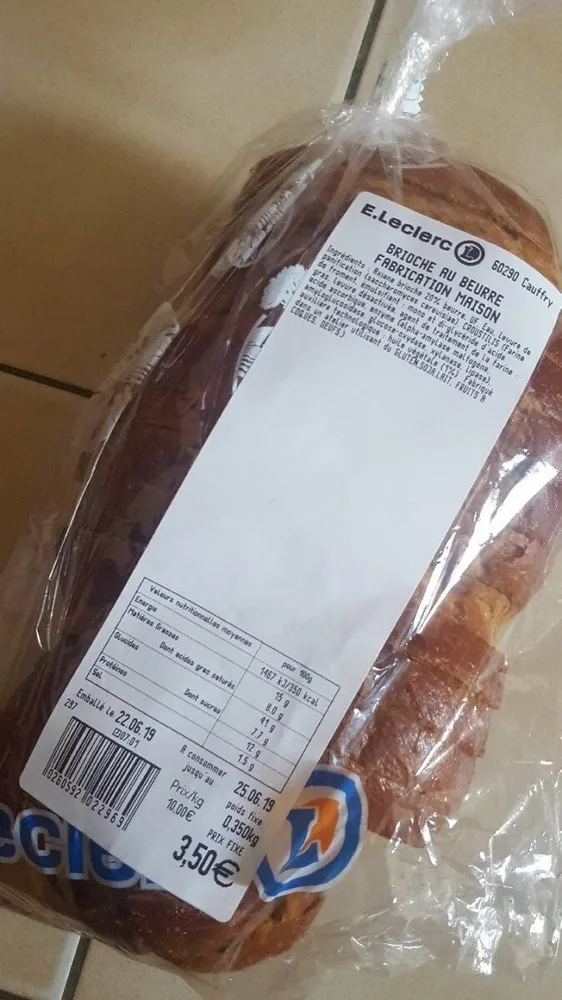 Brioche au beurre fabrication maison