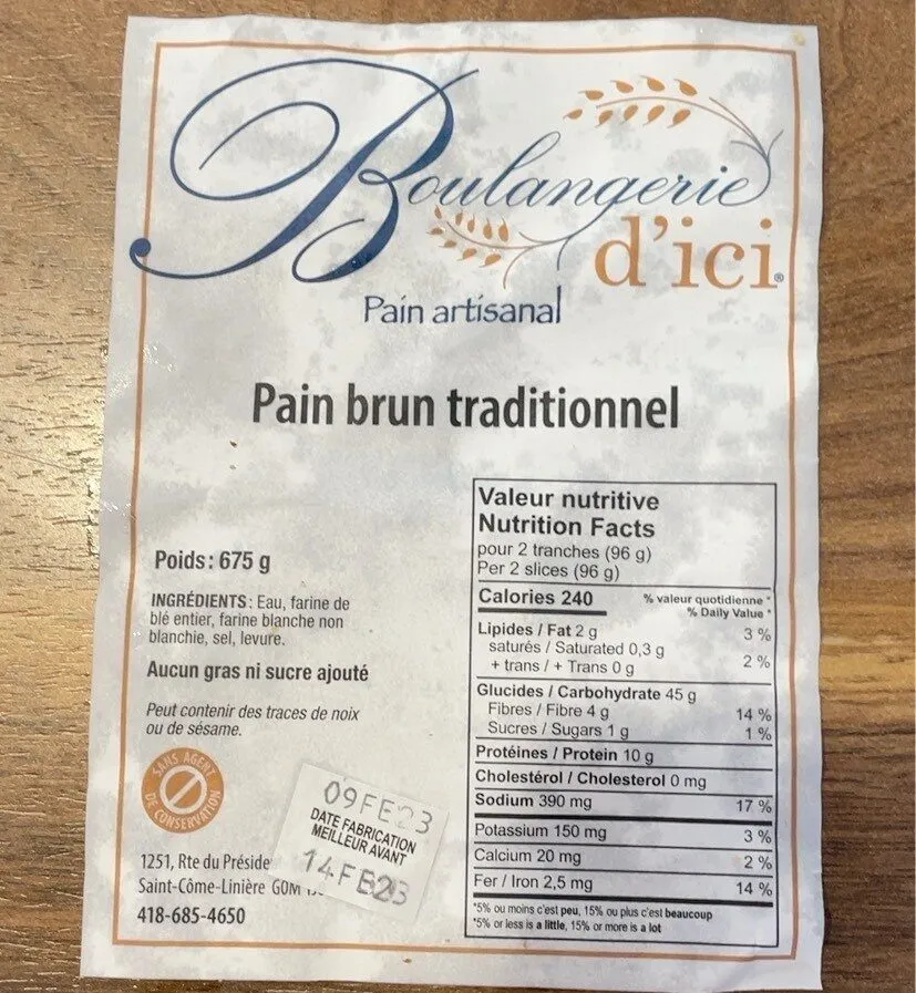 pain brun traditionnel