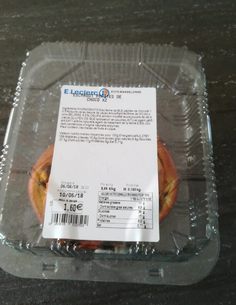 Escargot pépite de chocolat