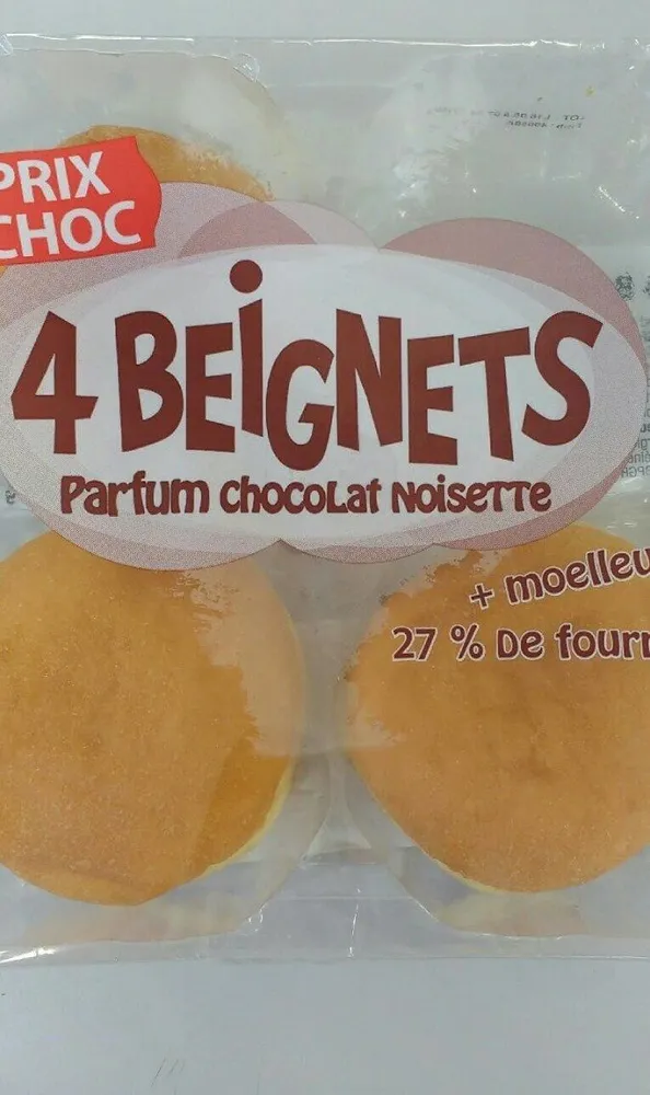 4 beignets chocolat noisette décongelés