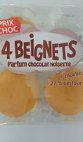 4 beignets chocolat noisette décongelés