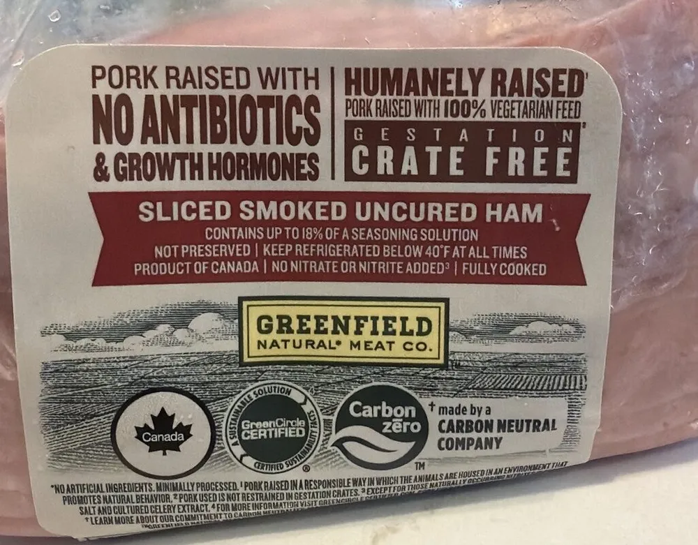 Sliced smoked ham