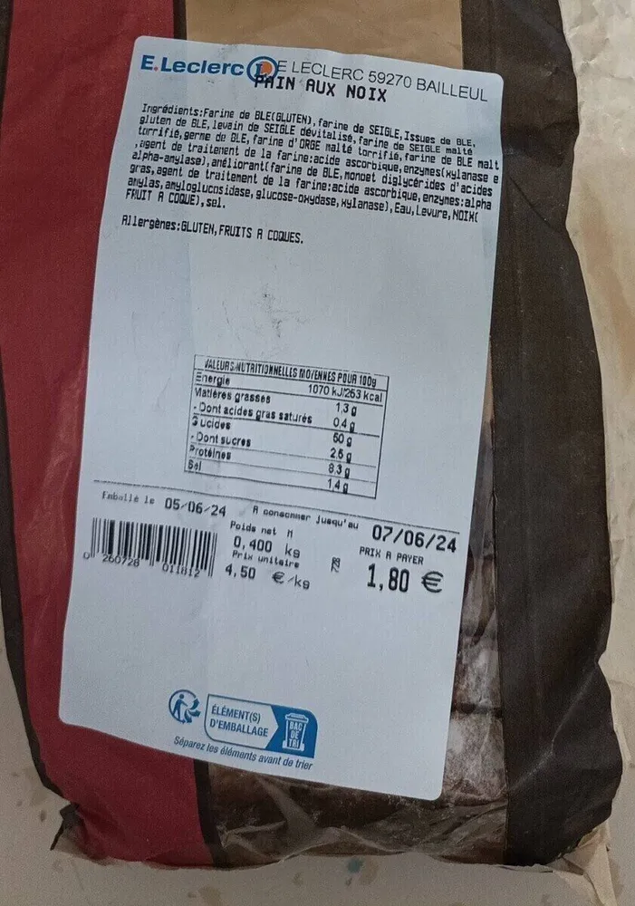 Pain au noix