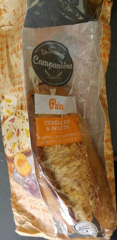 Pain céréales et fruits