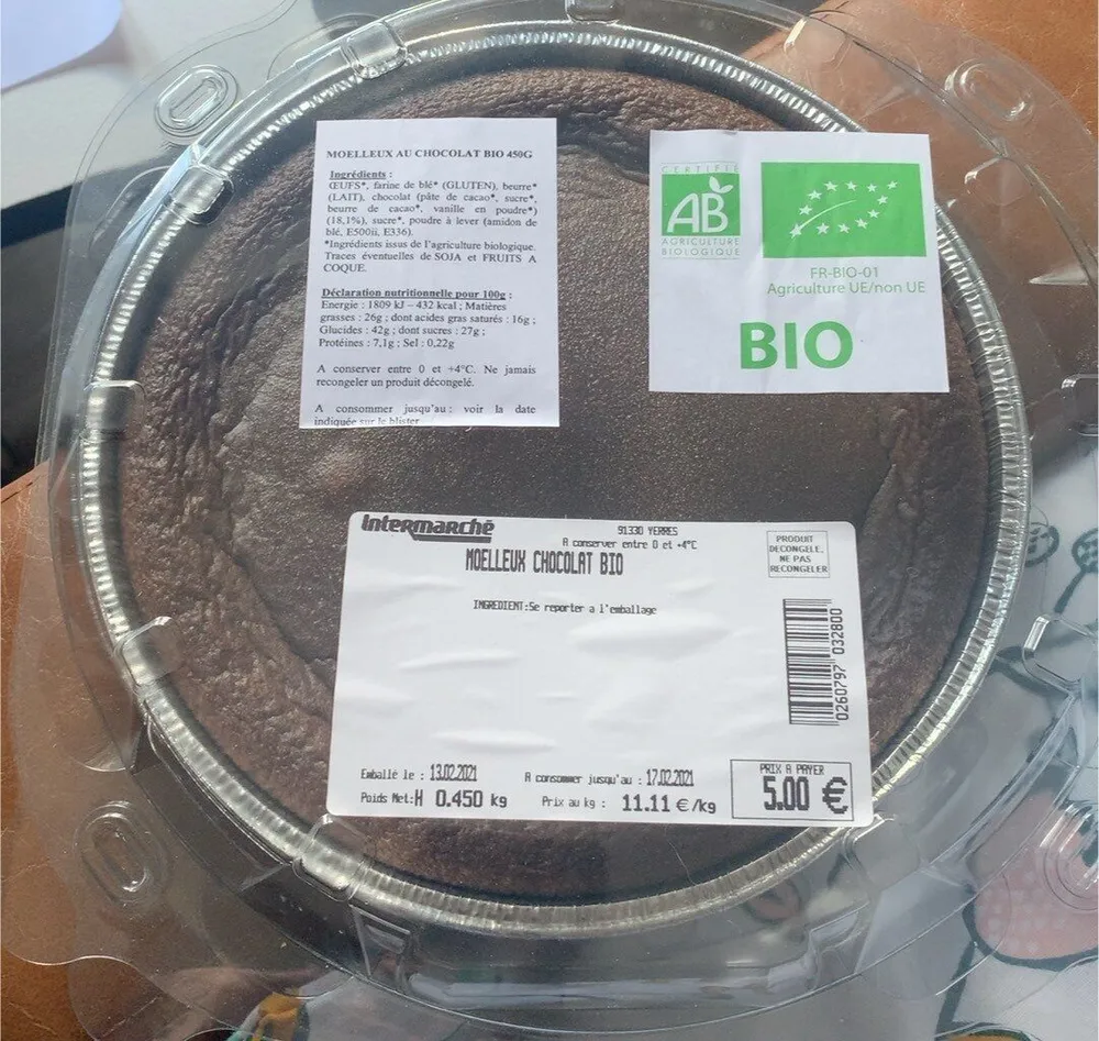Moelleux chocolat bio