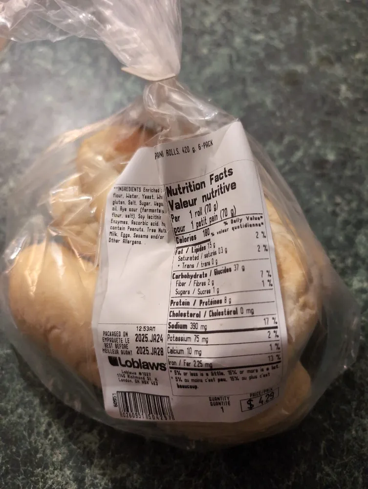 White Panini Rolls
