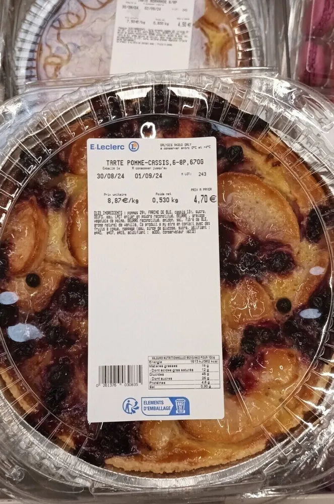 Tarte pommes cassis