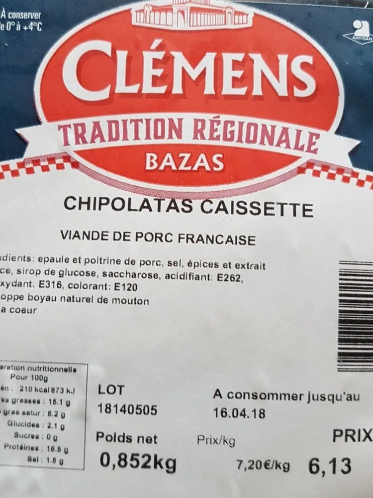 CHIPOLATAS CAISETTE