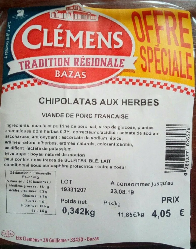 Chipolatas aux herbes