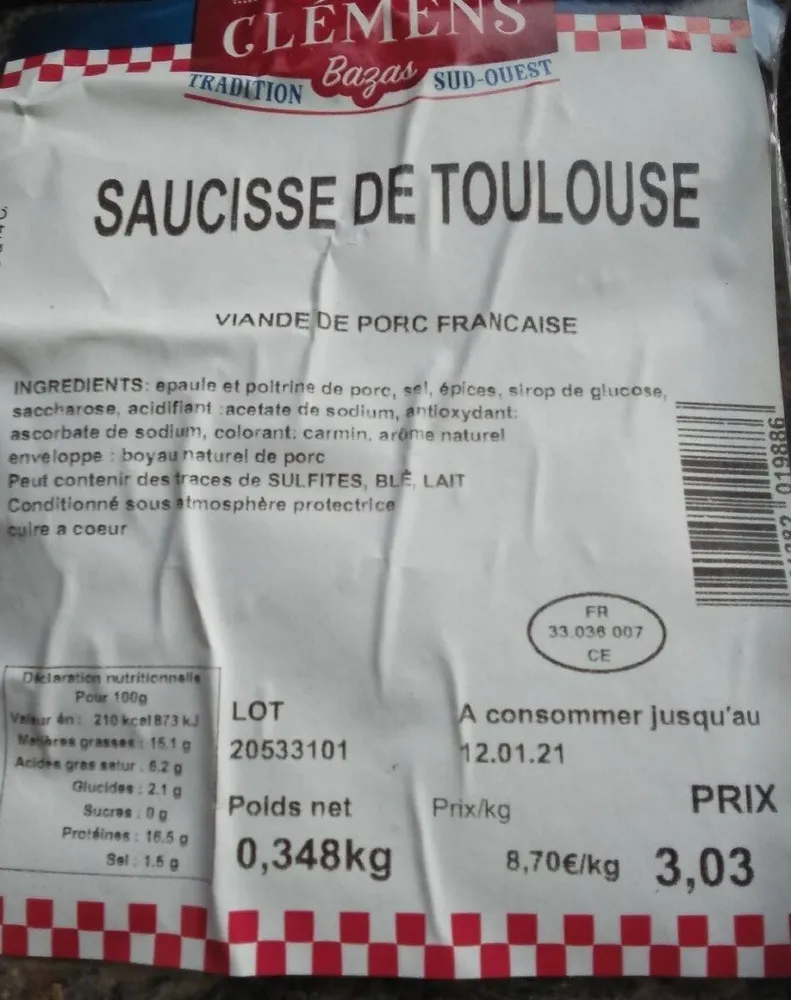 Saucisse de Toulouse