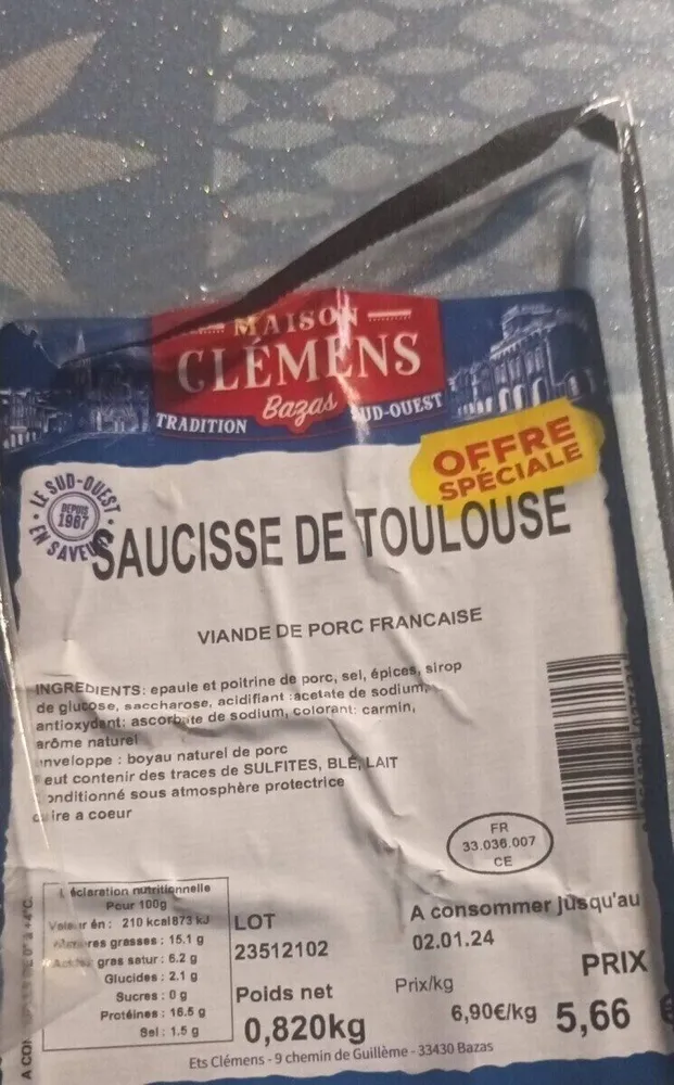 Saucisse de toulouse