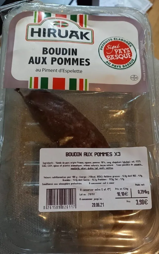 Boudin aux pommes x3