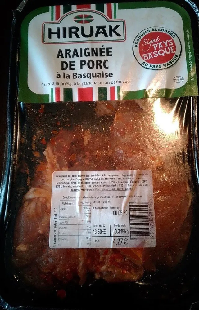Araignée de porc à la basquaise