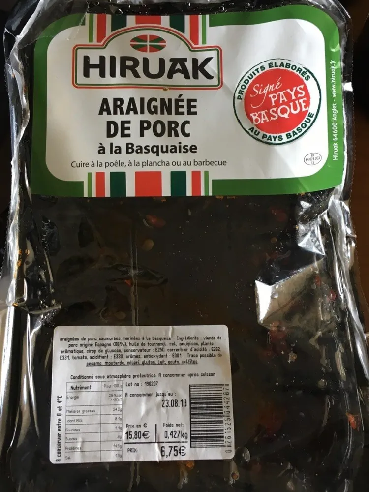 Araignée de porc à la basquaise