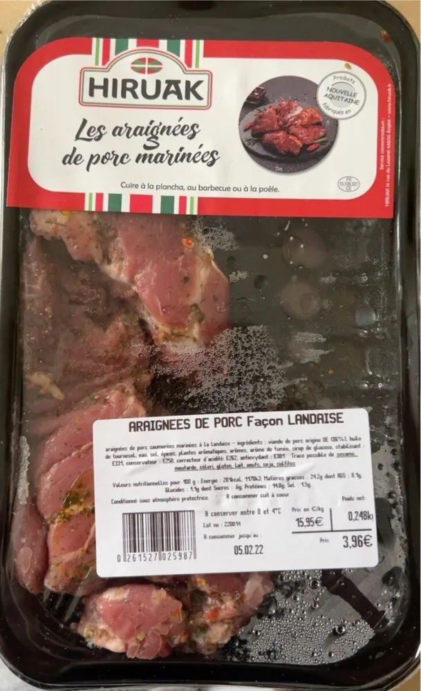 Les araignees de porc marinees