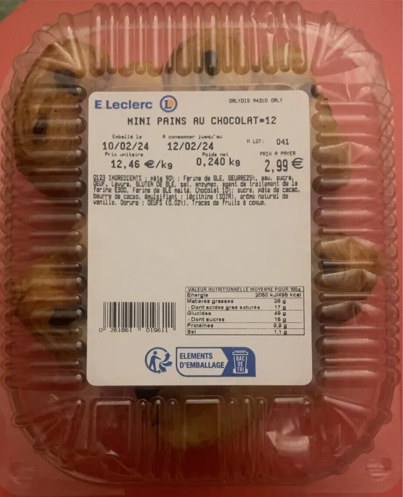 Mini pains au chocolat x12