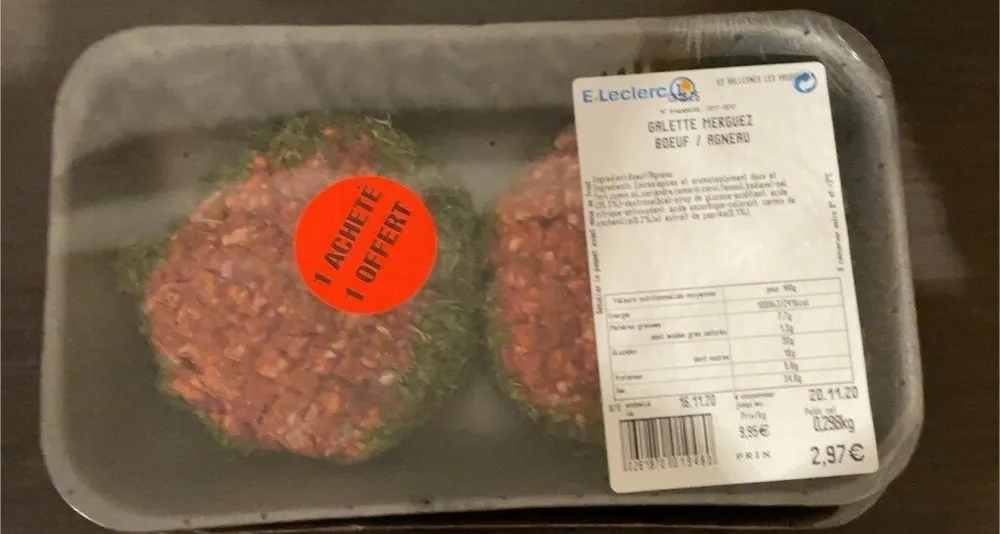 Galette merguez/boeuf/agneau