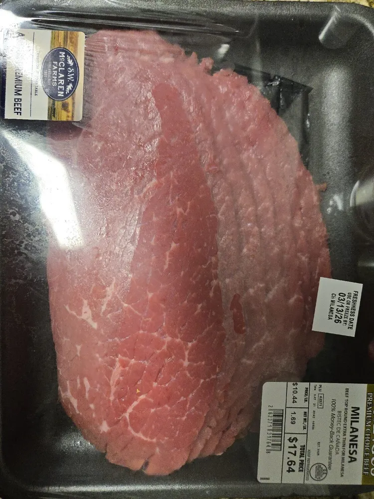 Milanesa Beef Top Round Extra Thin