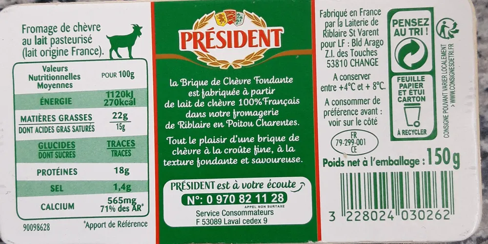 Brique de chèvre fondante