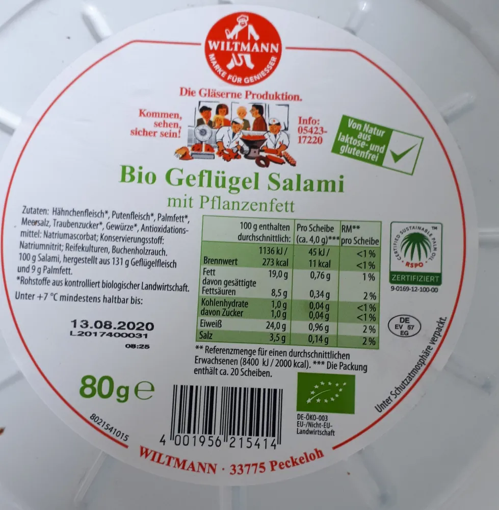 Bio Geflügel Salami
